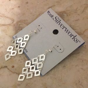 Silverworks silver plate dangle earrings